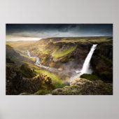 Haifoss Waterfall | Sommer in Island Poster (Vorne)