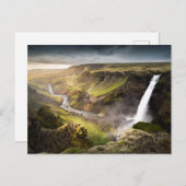 Haifoss Waterfall | Sommer in Island Postkarte (Vorne/Hinten)