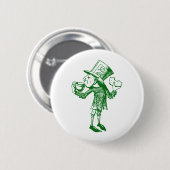 Haigha (wütender Hutmacher) schwärzte Grün mit Button (Vorne & Hinten)