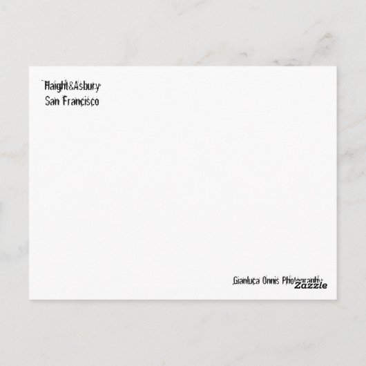 Haight&asbury Postkarte (Rückseite)