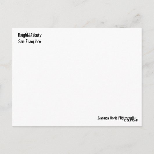 Haight&asbury Postkarte (Rückseite)