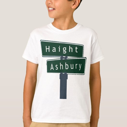 Haight Ashbury Klassiker-Straßenschild T-Shirt (Vorderseite)