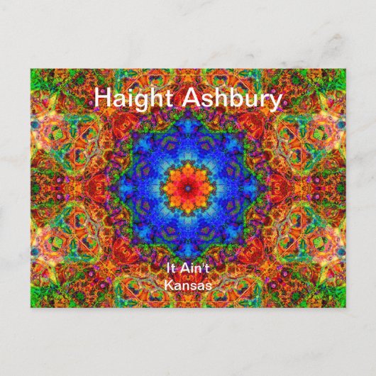 Haight Ashbury Psychedelic Hippie Fashion Art Postkarte (Vorderseite)