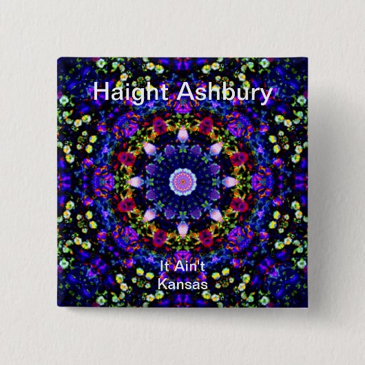 Haight Ashbury psychedelische Hippie-Mode-Kunst Button (Vorderseite)