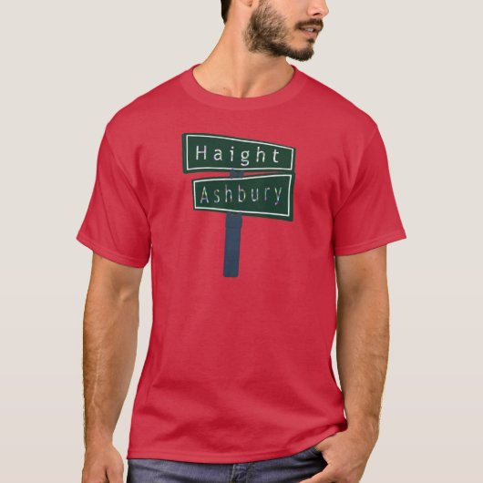 Haight Ashbury Rainbow Street Sign T-Shirt (Vorderseite)