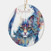 Haight-Ashbury Style Psychedelic Cat Ornament (Links)