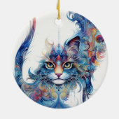 Haight-Ashbury Style Psychedelic Cat Ornament (Hinten)