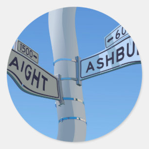 Haight Ashbury Warp Runder Aufkleber