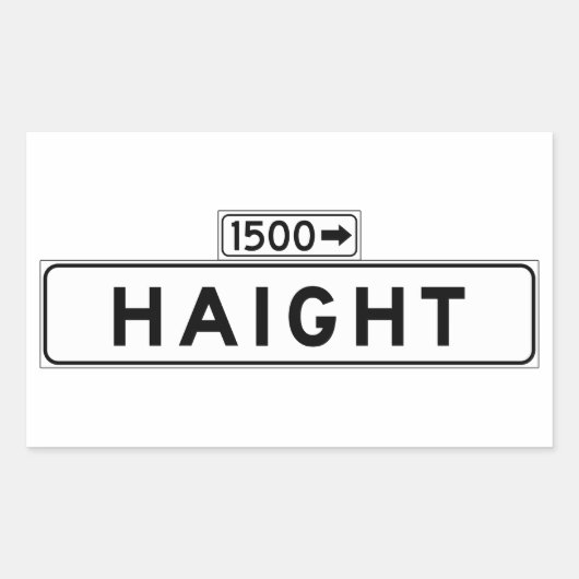 Haight St., San Francisco Street Sign Rechteckiger Aufkleber (Vorderseite)