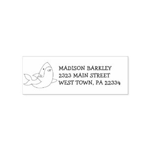 Haikind süße Kawaii Rücksende-Adresse Stempel