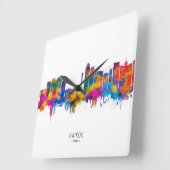 Haikou China Skyline Quadratische Wanduhr (Winkel)