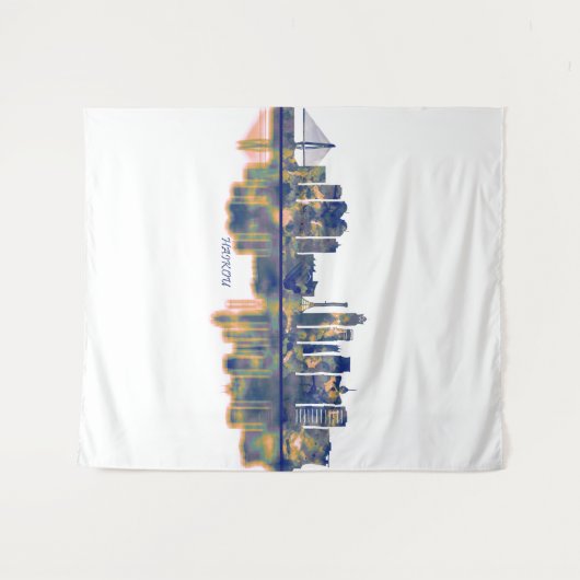 Haikou Skyline Wandteppich (Vorderseite (Horizontal))