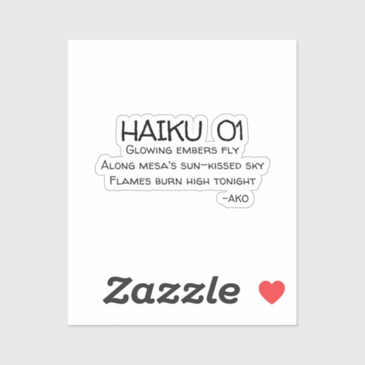 HAIKU 01 AUFKLEBER (Blatt)