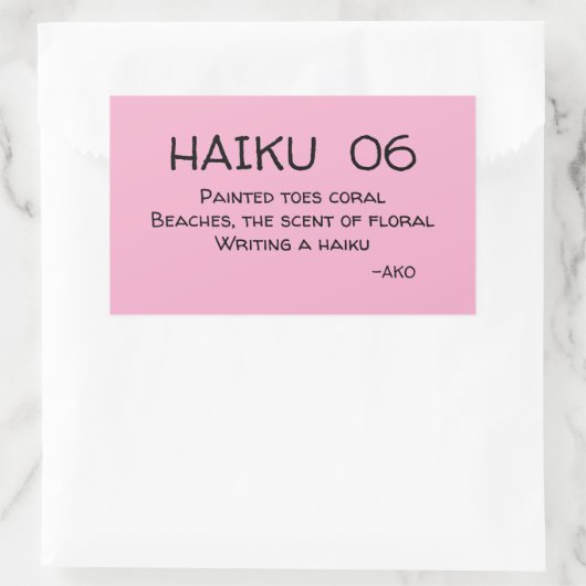 HAIKU 06 RECHTECKIGER AUFKLEBER (Tasche)
