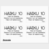 HAIKU 10 RECHTECKIGER AUFKLEBER (Blatt)