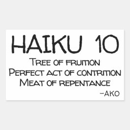 HAIKU 10 RECHTECKIGER AUFKLEBER