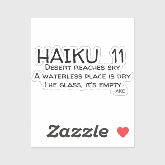 HAIKU 11 AUFKLEBER (Blatt)