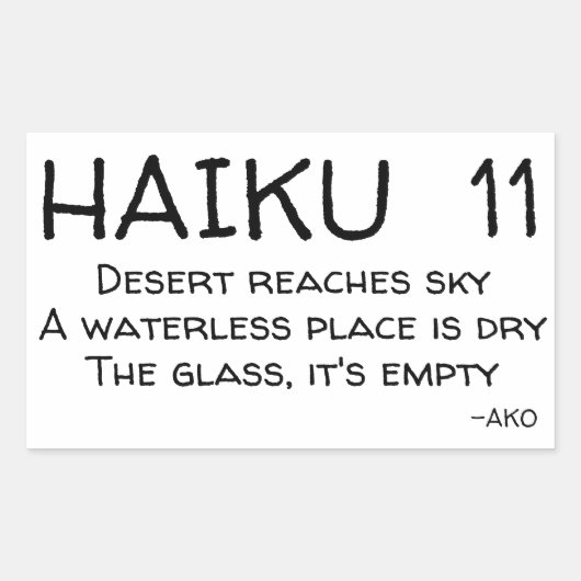 HAIKU 11 RECHTECKIGER AUFKLEBER (Vorderseite)