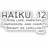 HAIKU 12 AUFKLEBER (Vorderseite)