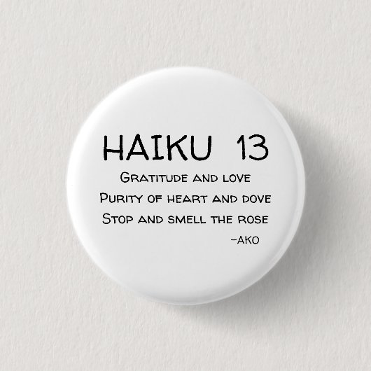 HAIKU 13 BUTTON (Vorderseite)