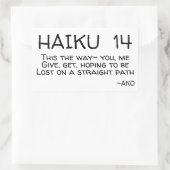 HAIKU 14 RECHTECKIGER AUFKLEBER (Tasche)