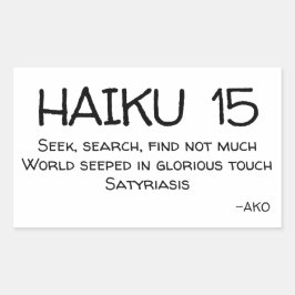 HAIKU 15 RECHTECKIGER AUFKLEBER