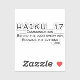 HAIKU 17 AUFKLEBER
