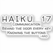 HAIKU 17 AUFKLEBER (Vorderseite)