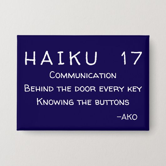 HAIKU 17 BUTTON (Vorderseite)