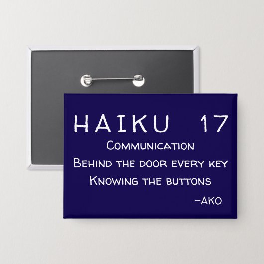 HAIKU 17 BUTTON (Vorderseite/Rückseite)