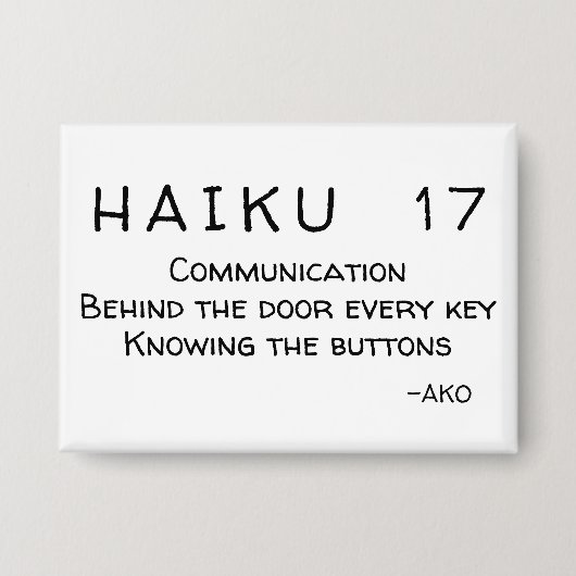 HAIKU 17 BUTTON (Vorderseite)