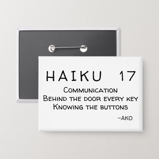 HAIKU 17 BUTTON (Vorderseite/Rückseite)