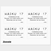 HAIKU 17 RECHTECKIGER AUFKLEBER (Blatt)