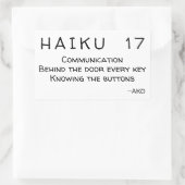 HAIKU 17 RECHTECKIGER AUFKLEBER (Tasche)