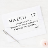 HAIKU 17 RECHTECKIGER AUFKLEBER (Umschlag)