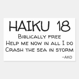 HAIKU 18 RECHTECKIGER AUFKLEBER
