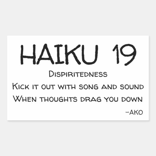 HAIKU 19 RECHTECKIGER AUFKLEBER (Vorderseite)