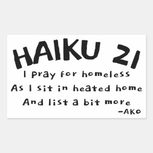 HAIKU 21 RECHTECKIGER AUFKLEBER