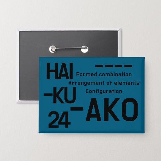 HAIKU 24 BUTTON (Vorderseite/Rückseite)