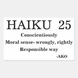 HAIKU 25 RECHTECKIGER AUFKLEBER