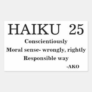 HAIKU 25 RECHTECKIGER AUFKLEBER