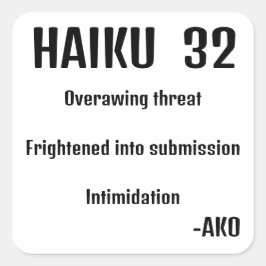 HAIKU 32 QUADRATISCHER AUFKLEBER