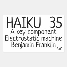 HAIKU 35 RECHTECKIGER AUFKLEBER