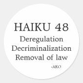 HAIKU 48 RUNDER AUFKLEBER (Vorderseite)