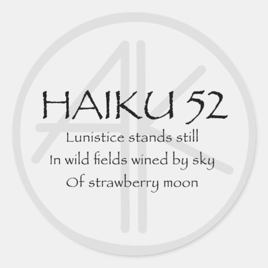 HAIKU 52 RUNDER AUFKLEBER (Vorderseite)