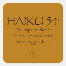 HAIKU 54 QUADRATISCHER AUFKLEBER