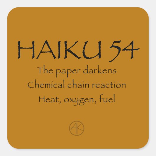 HAIKU 54 QUADRATISCHER AUFKLEBER (Vorderseite)