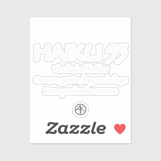 HAIKU 55 AUFKLEBER (Blatt)