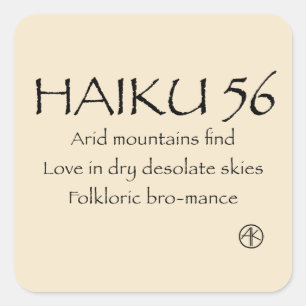 HAIKU 56 QUADRATISCHER AUFKLEBER