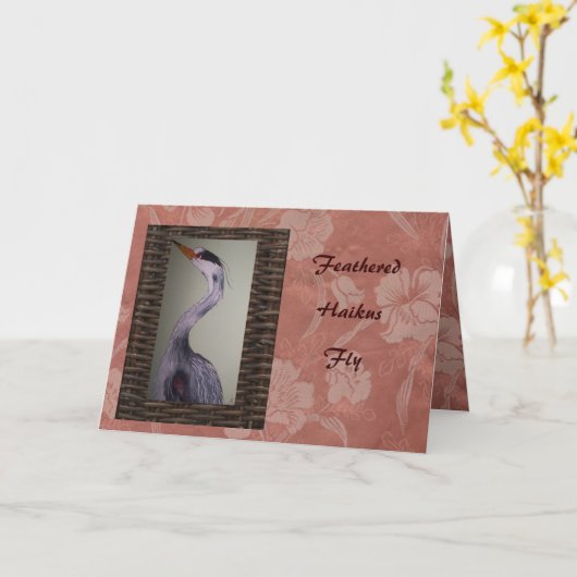 Haiku Cranes Karte (Gelbe Blume)